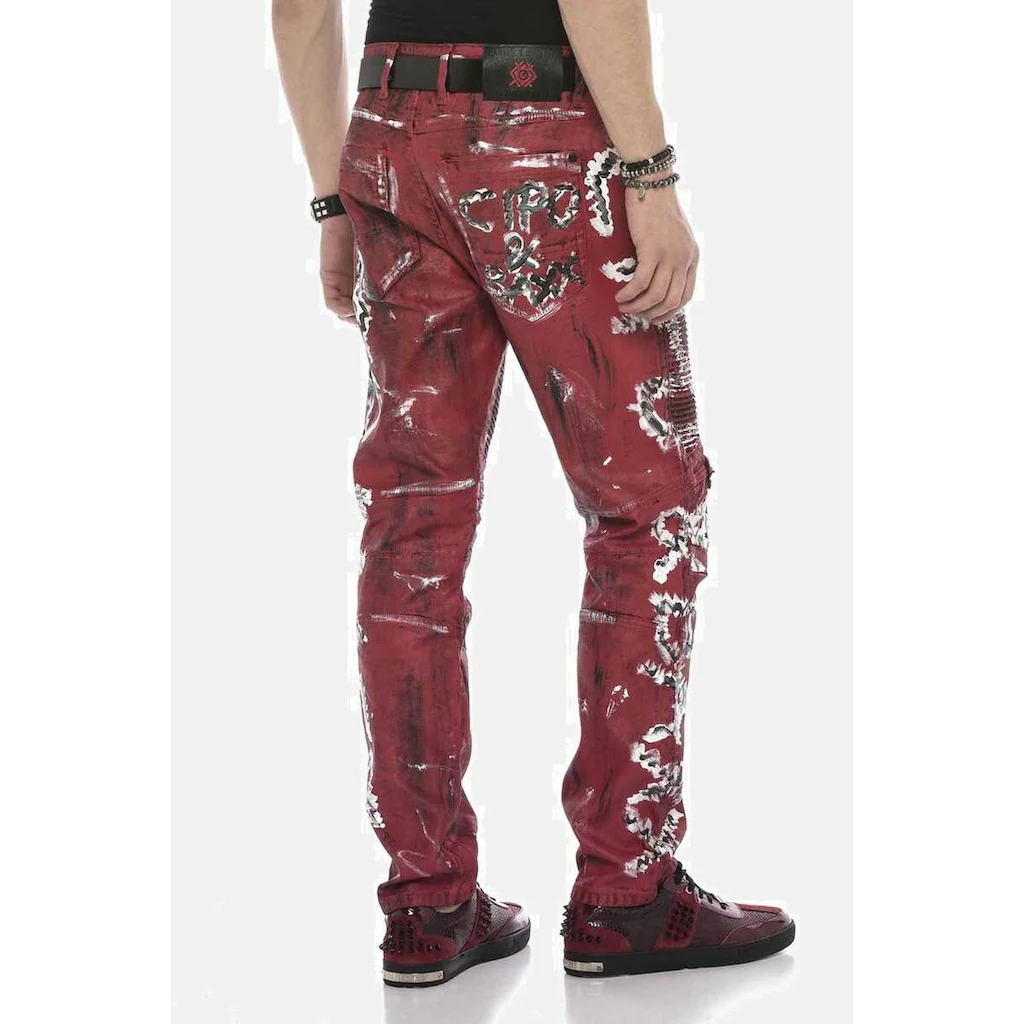 Cipo & Baxx Slim-fit-Jeans »DENIM« Röhrenjeans Mit Farbbeschichtung CD608 ▷ Kaufen