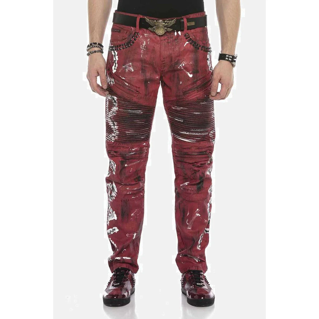 Cipo & Baxx Slim-fit-Jeans »DENIM« Röhrenjeans mit Farbbeschichtung CD608 ▷ kaufen