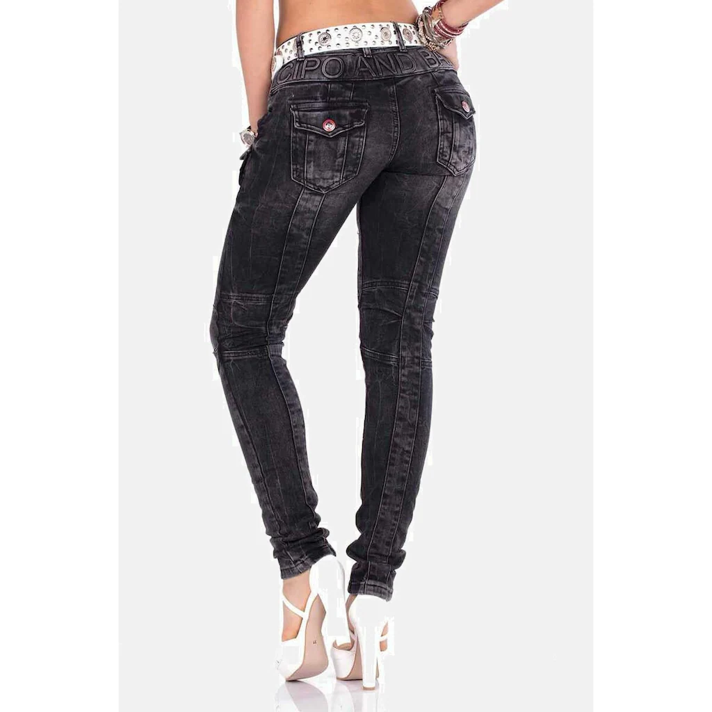 Cipo & Baxx Slim-fit-Jeans »Jeans« Mit Modischen Ziernähten WD358