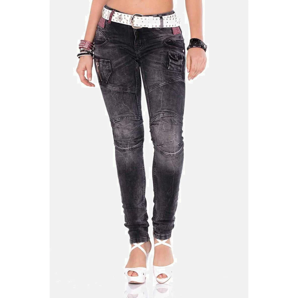 Cipo & Baxx Slim-fit-Jeans »Jeans« mit modischen Ziernähten WD358