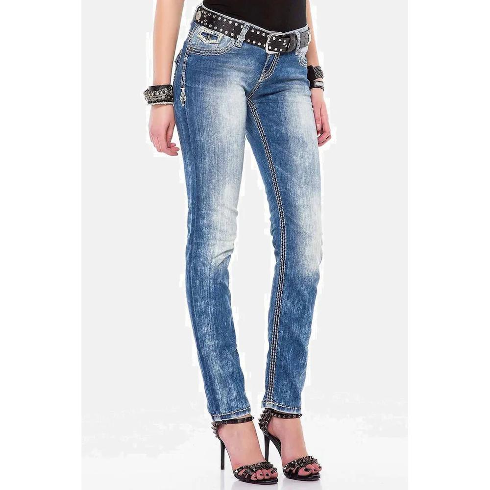 Cipo & Baxx Slim-fit-Jeans »Jeans« Mit Weißen Nähten WD201