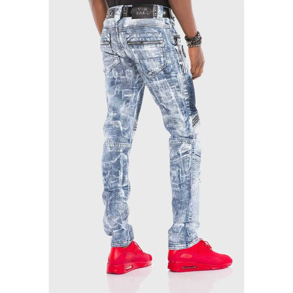 Cipo & Baxx Slim-fit-Jeans »Jeans« Mit Ziersteinen
