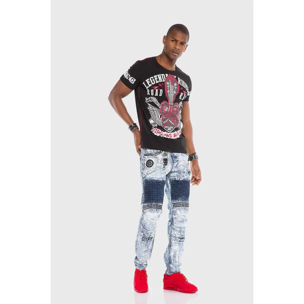 Cipo & Baxx Slim-fit-Jeans »Jeans« Mit Ziersteinen