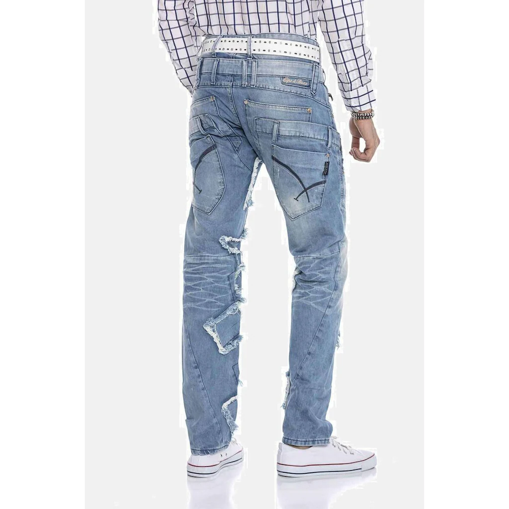 Cipo & Baxx Straight-Jeans »DENIM« Bequeme Jeans Im Trendigen Patchwork-Design CD617 ▷ Kaufen