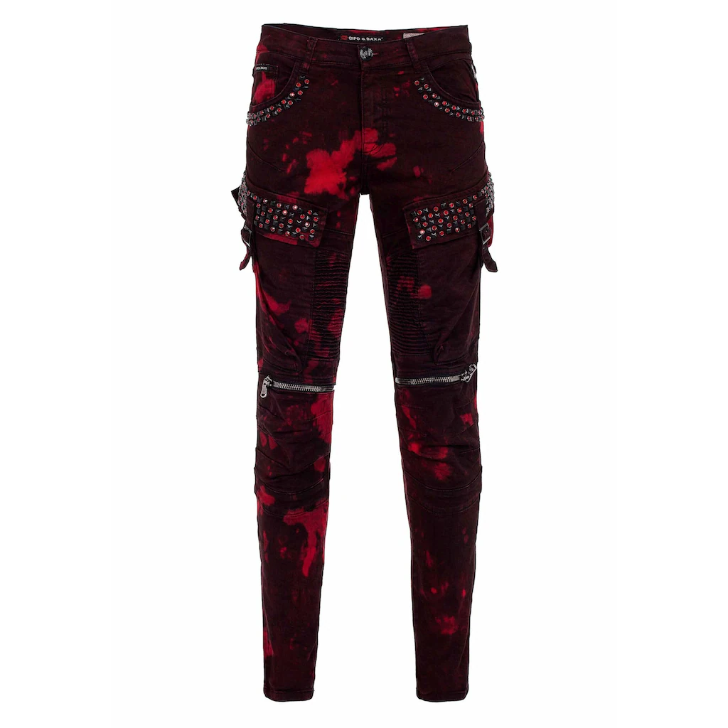 Cipo & Baxx Straight-Jeans »Jeans« Mit Biker- Und Punk-Elementen CD558 ▷ Für