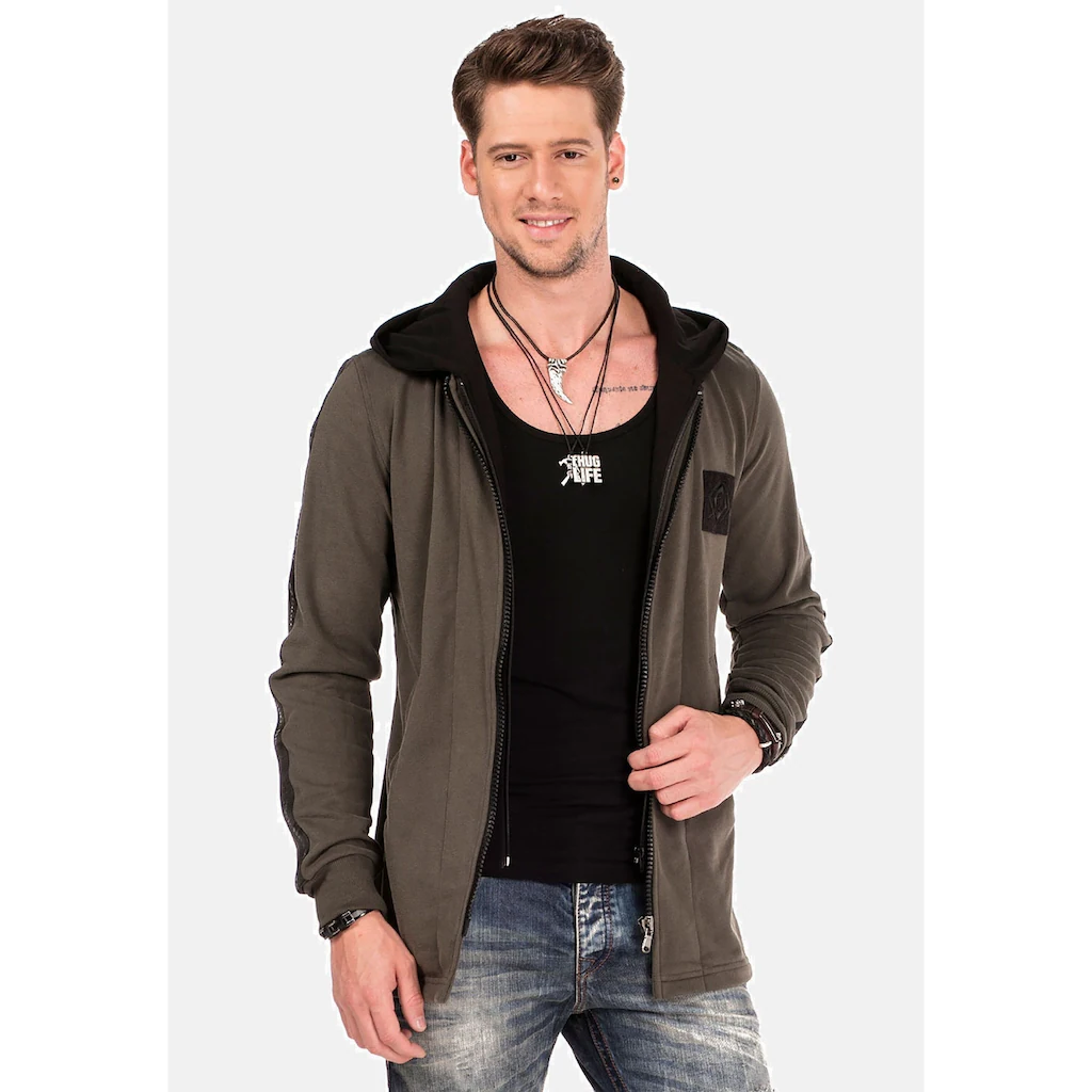 Cipo & Baxx Sweatjacke »Sweatjacke« Mit Layeroptik CL-305 ▷ Kaufen