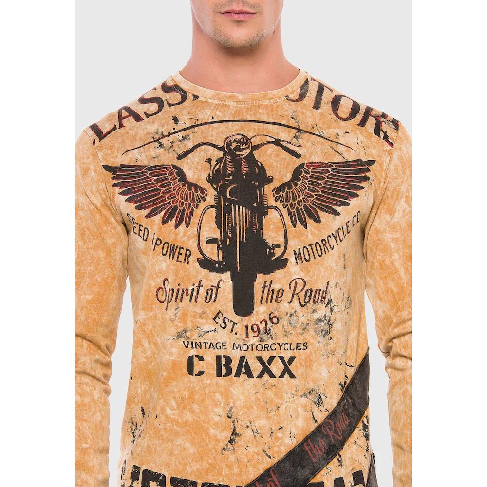 Cipo & Baxx T-Shirt »Langarmshirt« Mit Modischem Print