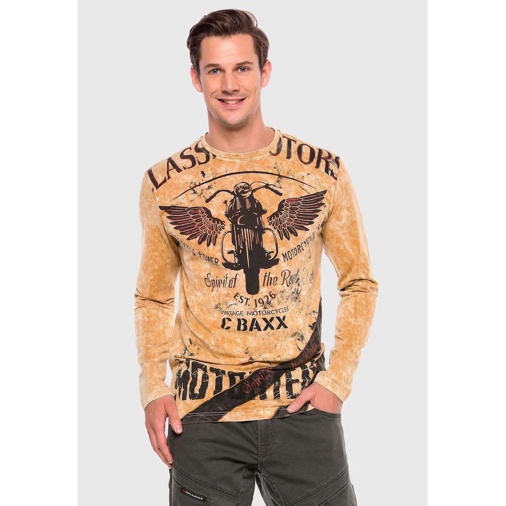 Cipo & Baxx T-Shirt »Langarmshirt« mit modischem Print