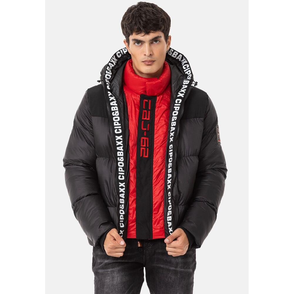 Cipo & Baxx Winterjacke »Jacke« mit Kapuze im Kontrast-Look
