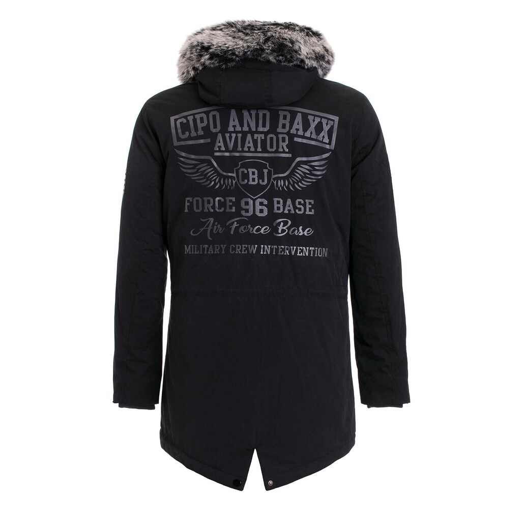 Cipo & Baxx Winterjacke »Jacke« Mit Kapuze Mit Kordelzug Zur Taillierung CM150 ▷ Bestellen