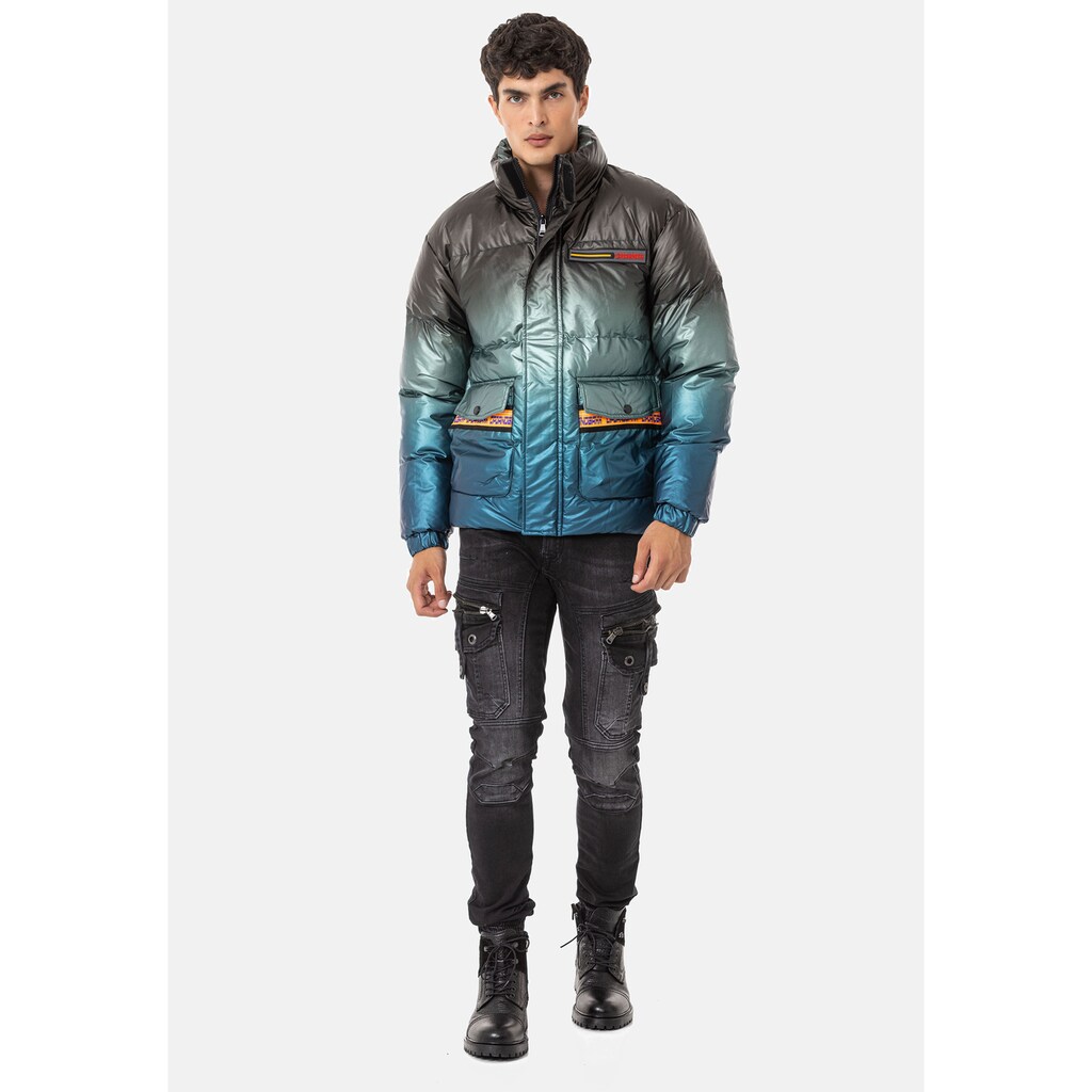 Cipo & Baxx Winterjacke »Jacke« Ohne Kapuze Mit Farbverlauf-Muster