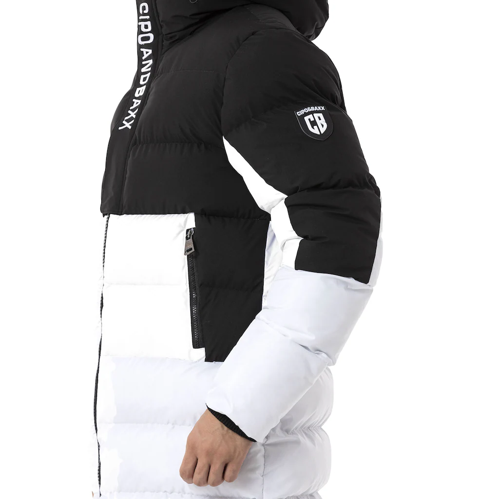 Cipo & Baxx Winterjacke »Winterjacke« Mit Kapuze Im Kontrast-Look