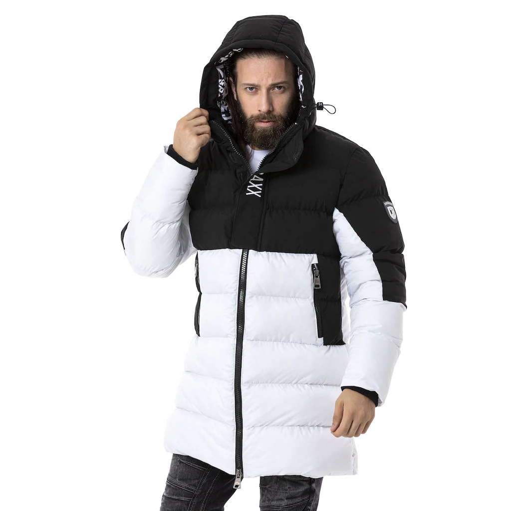 Cipo & Baxx Winterjacke »Winterjacke« mit Kapuze im Kontrast-Look