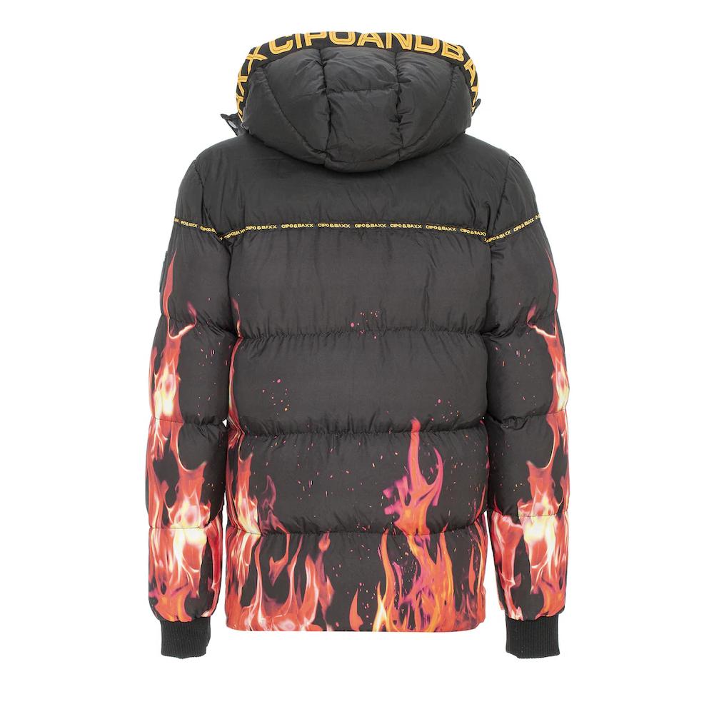 Cipo & Baxx Winterjacke »Winterjacke« Mit Kapuze Mit Flammen-Motiv
