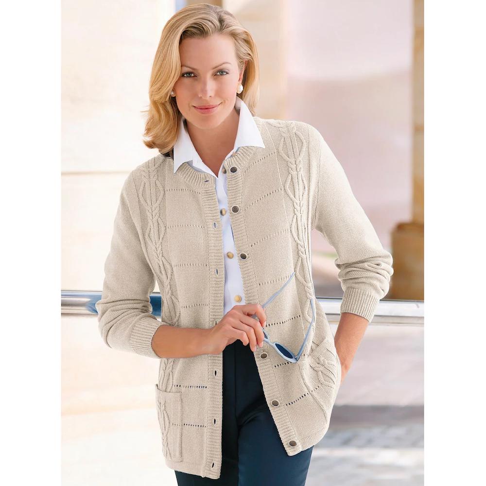Classic Basics Ajourstrickjacke