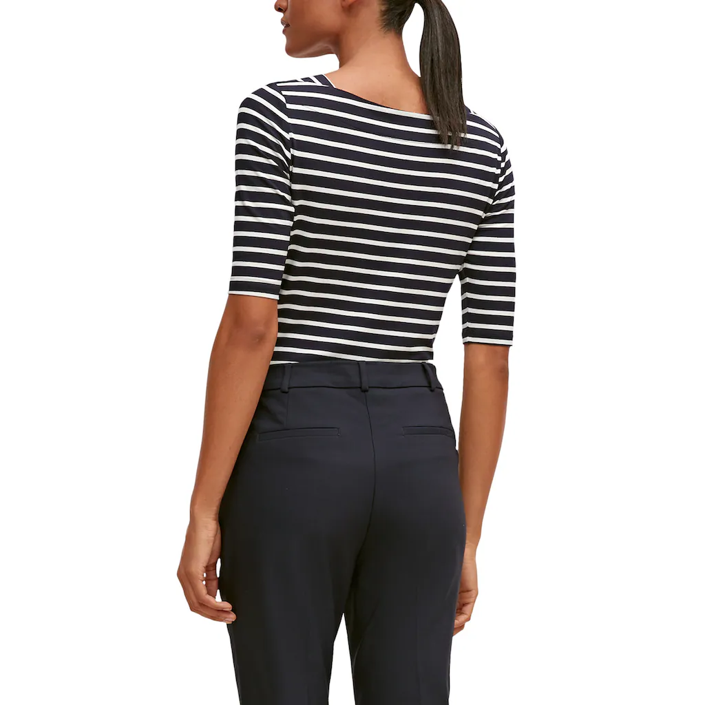 Comma Kurzarmshirt Mit Streifen Und Slim Fit