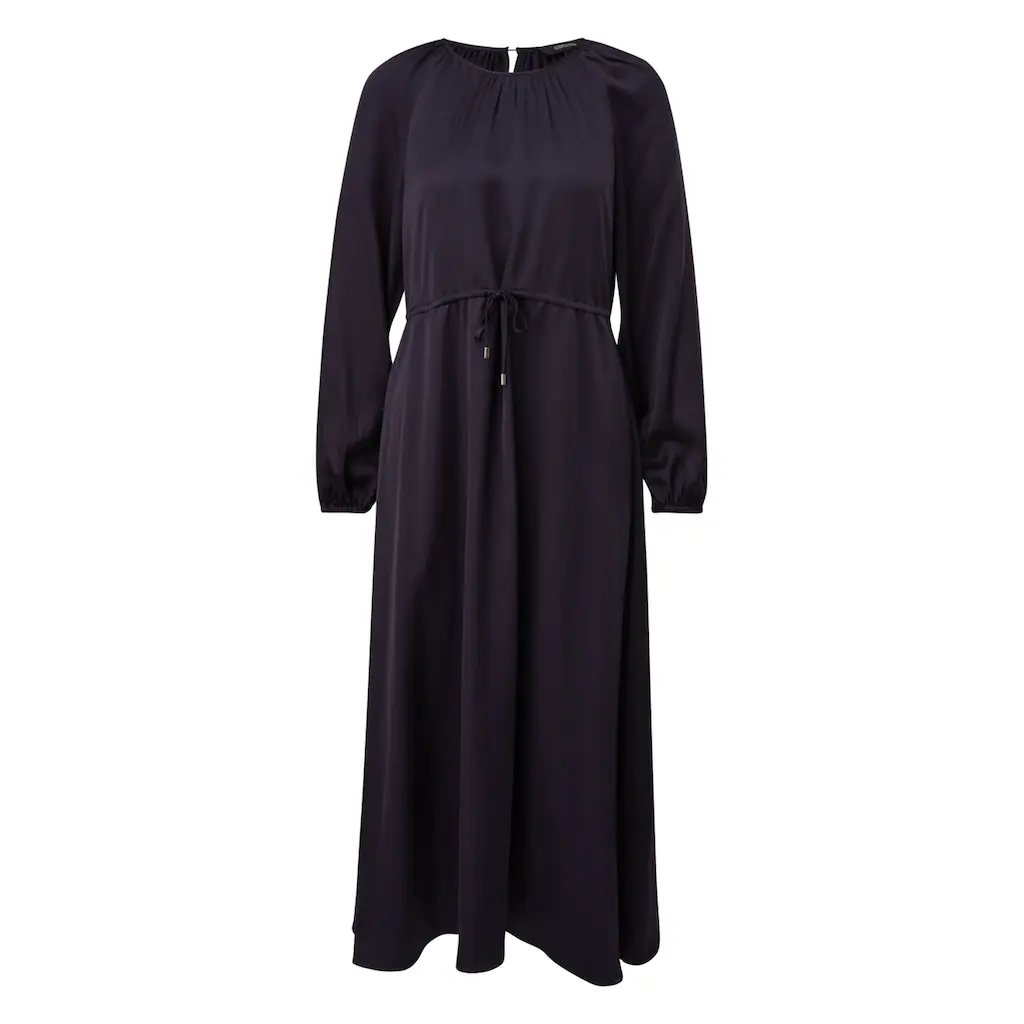 Comma Maxikleid Langarm mit Bindeband