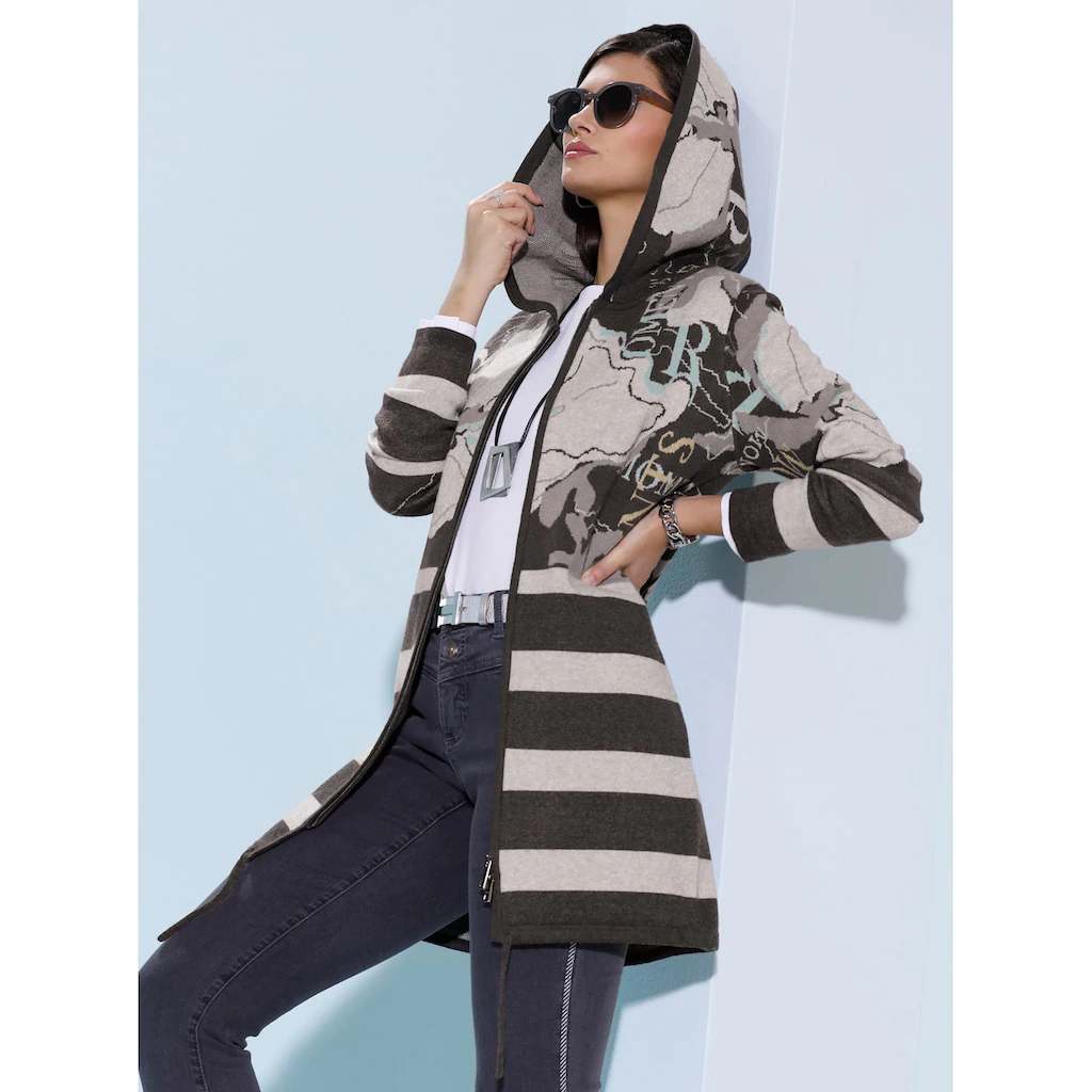 creation L Jacquardstrickjacke