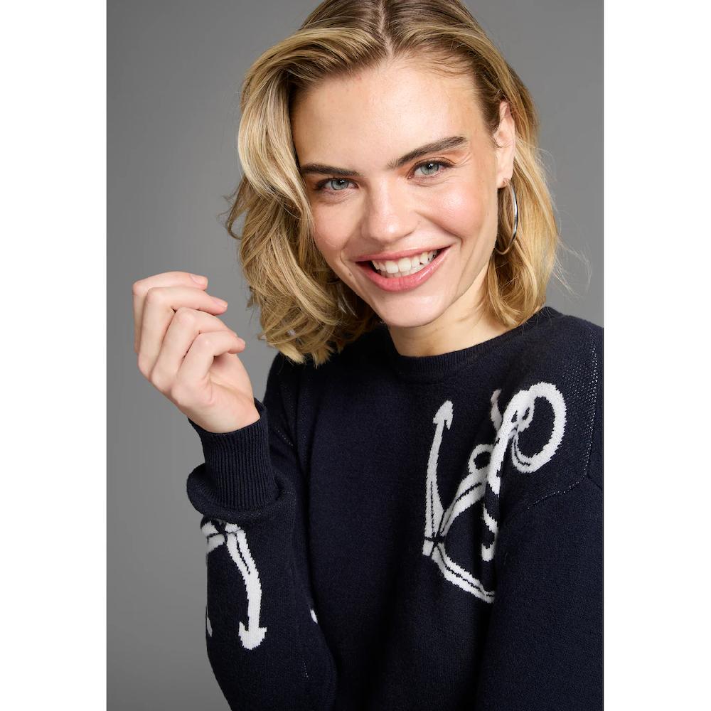 DELMAO Jacquardpullover »Anker« Mit Maritimen Motiv - NEUE KOLLEKITON