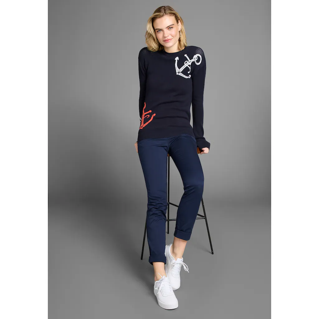 DELMAO Jacquardpullover »Anker« Mit Maritimen Motiv - NEUE KOLLEKITON