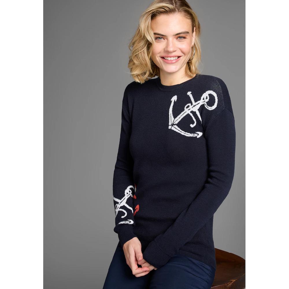 DELMAO Jacquardpullover »Anker« mit maritimen Motiv - NEUE KOLLEKITON