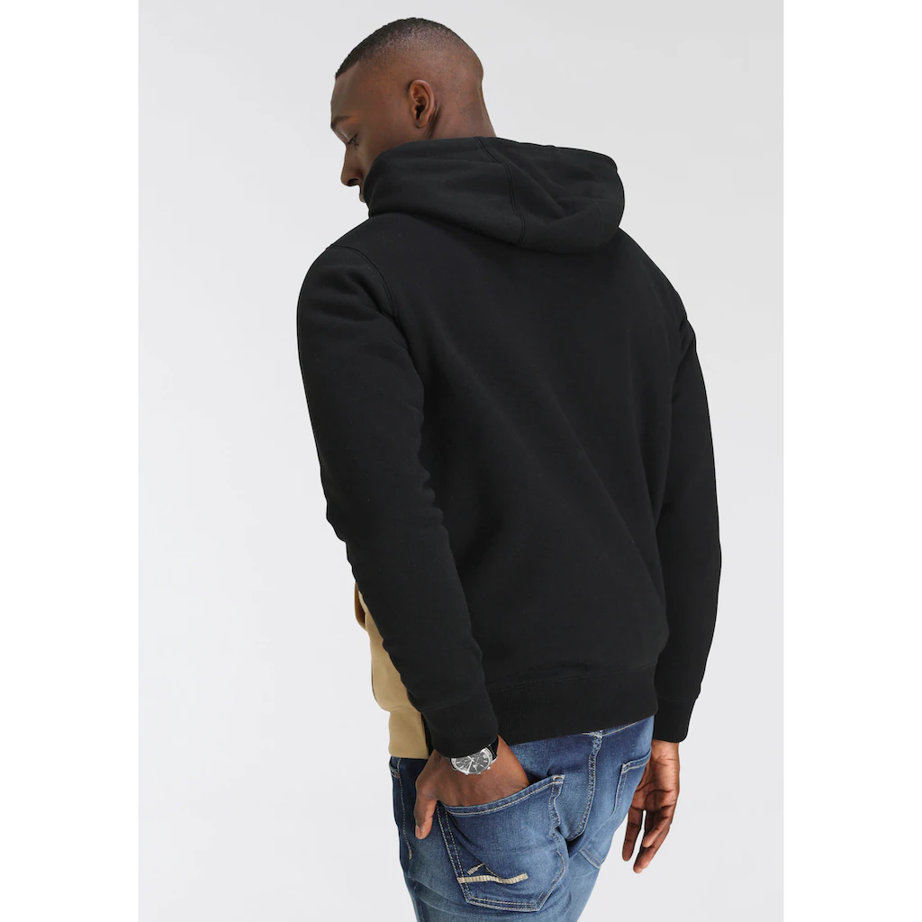 DELMAO Kapuzensweatshirt Langarm Lockere Passform Colourblocking-Optik Mit Kapuze ▷ Bestellen