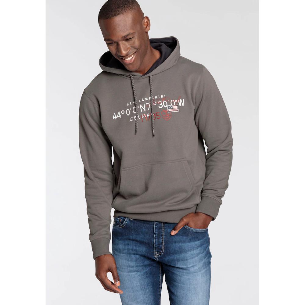 DELMAO Kapuzensweatshirt Langarm lockere Passform mit Print mit Kapuze ▷ für
