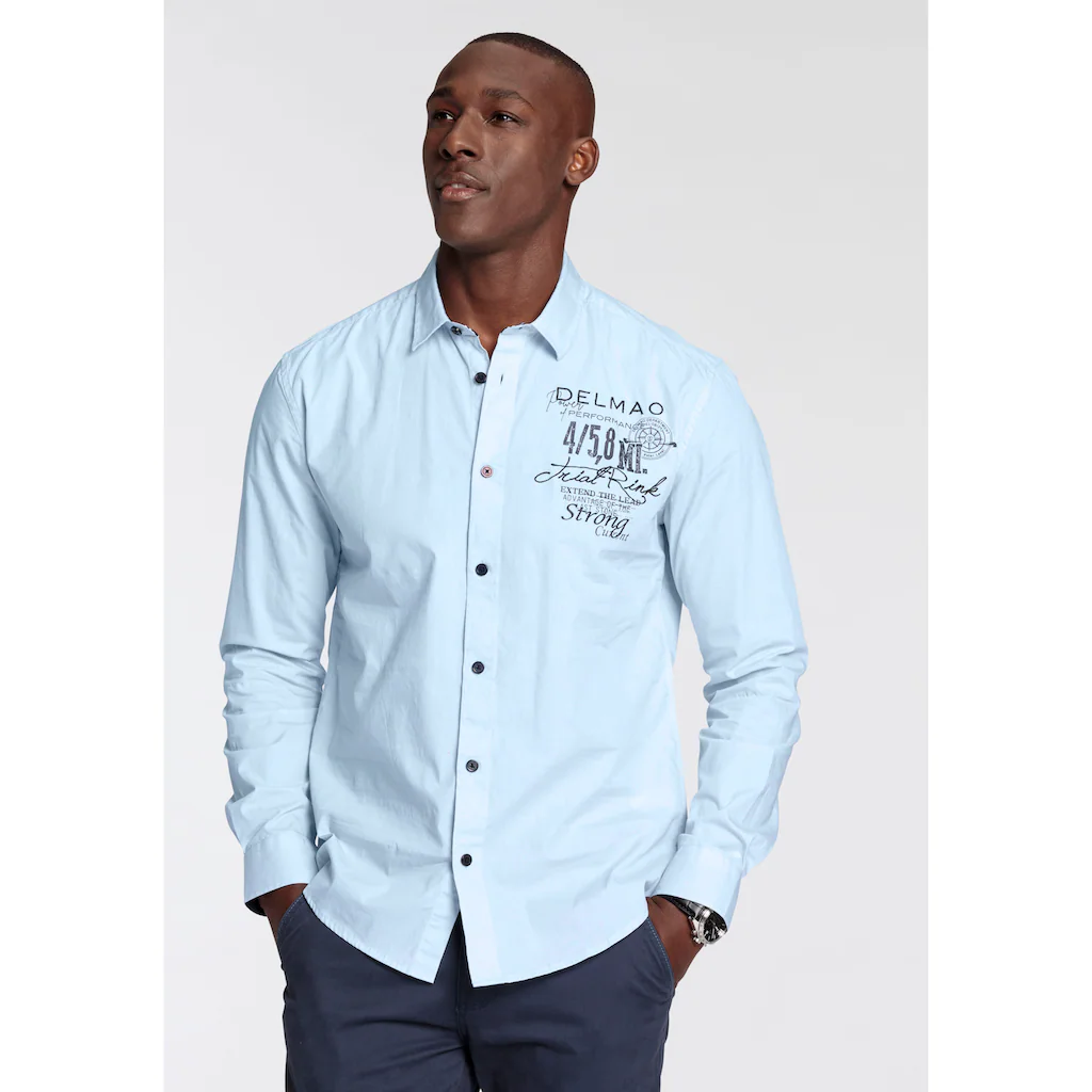DELMAO Langarmhemd Mit Print Und Stickerei-NEUE MARKE ▷ Bestellen