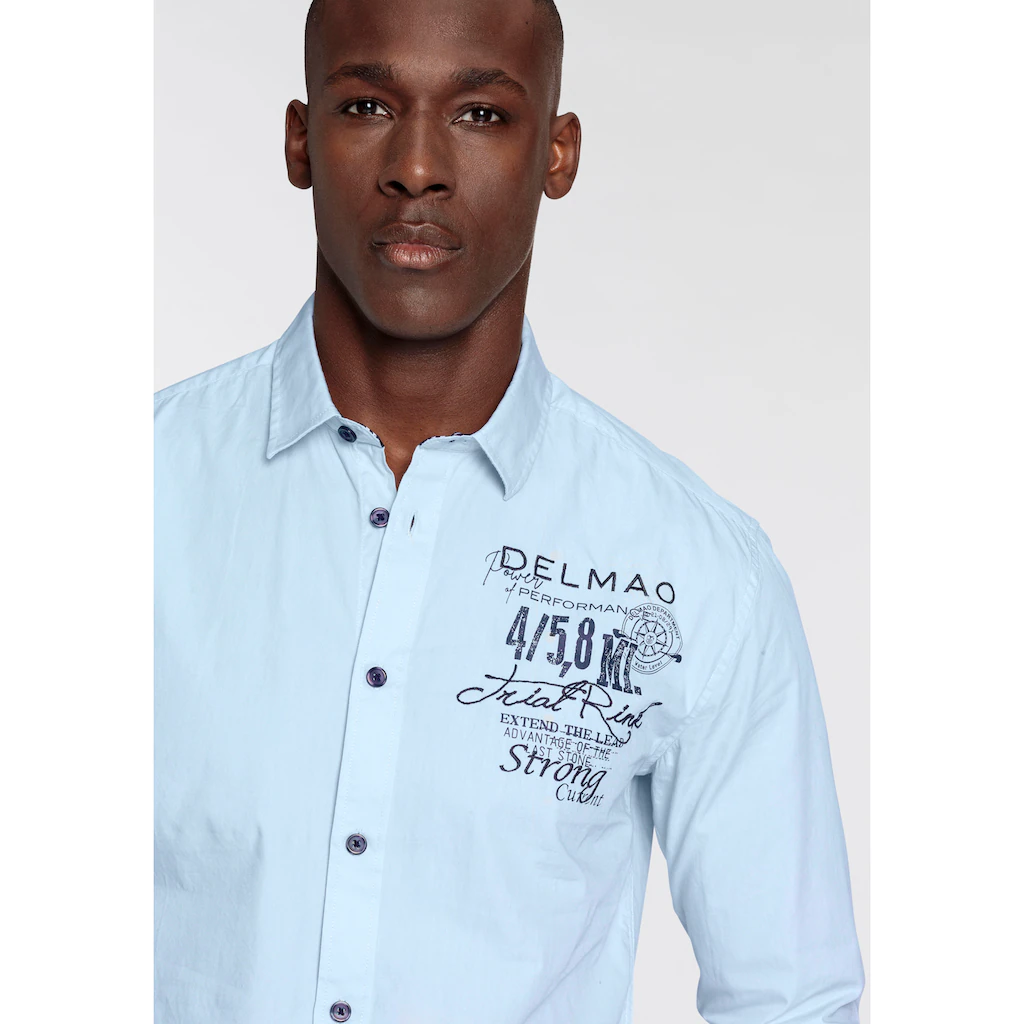 DELMAO Langarmhemd mit Print und Stickerei-NEUE MARKE ▷ bestellen