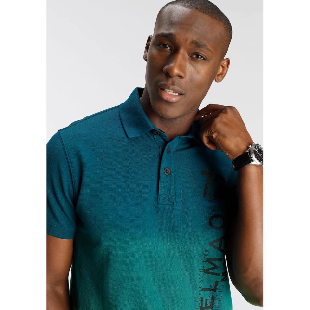 DELMAO Poloshirt Kurzarm Lässiger Print Polokragen Aus Baumwolle ▷ Bestellen