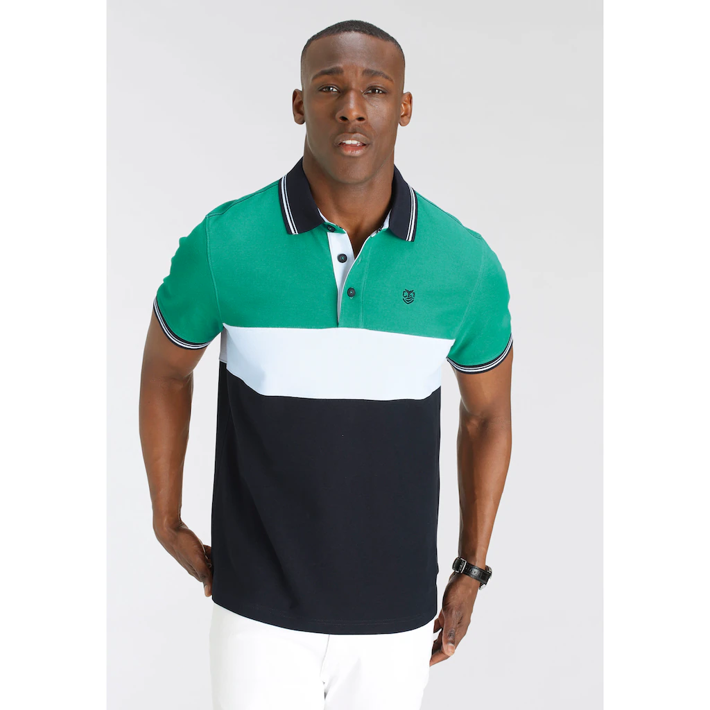 DELMAO Poloshirt Kurzarm Regular Fit mit Colorblocking-Design ▷ bestellen