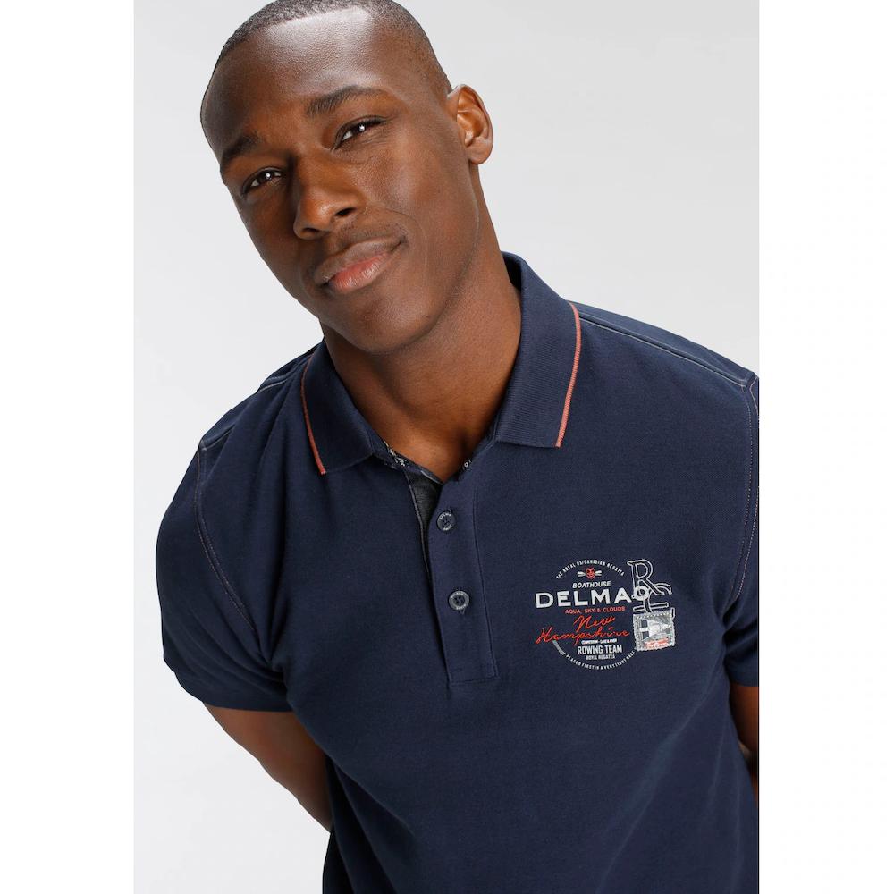 DELMAO Poloshirt Mit Brustprint Und Stickerei - NEUE MARKE ▷ Bestellen
