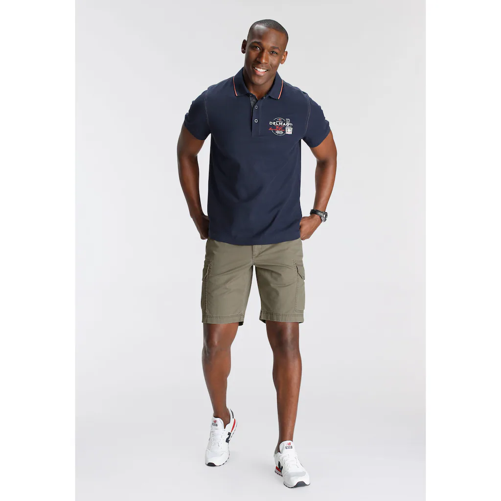 DELMAO Poloshirt Mit Brustprint Und Stickerei - NEUE MARKE ▷ Bestellen