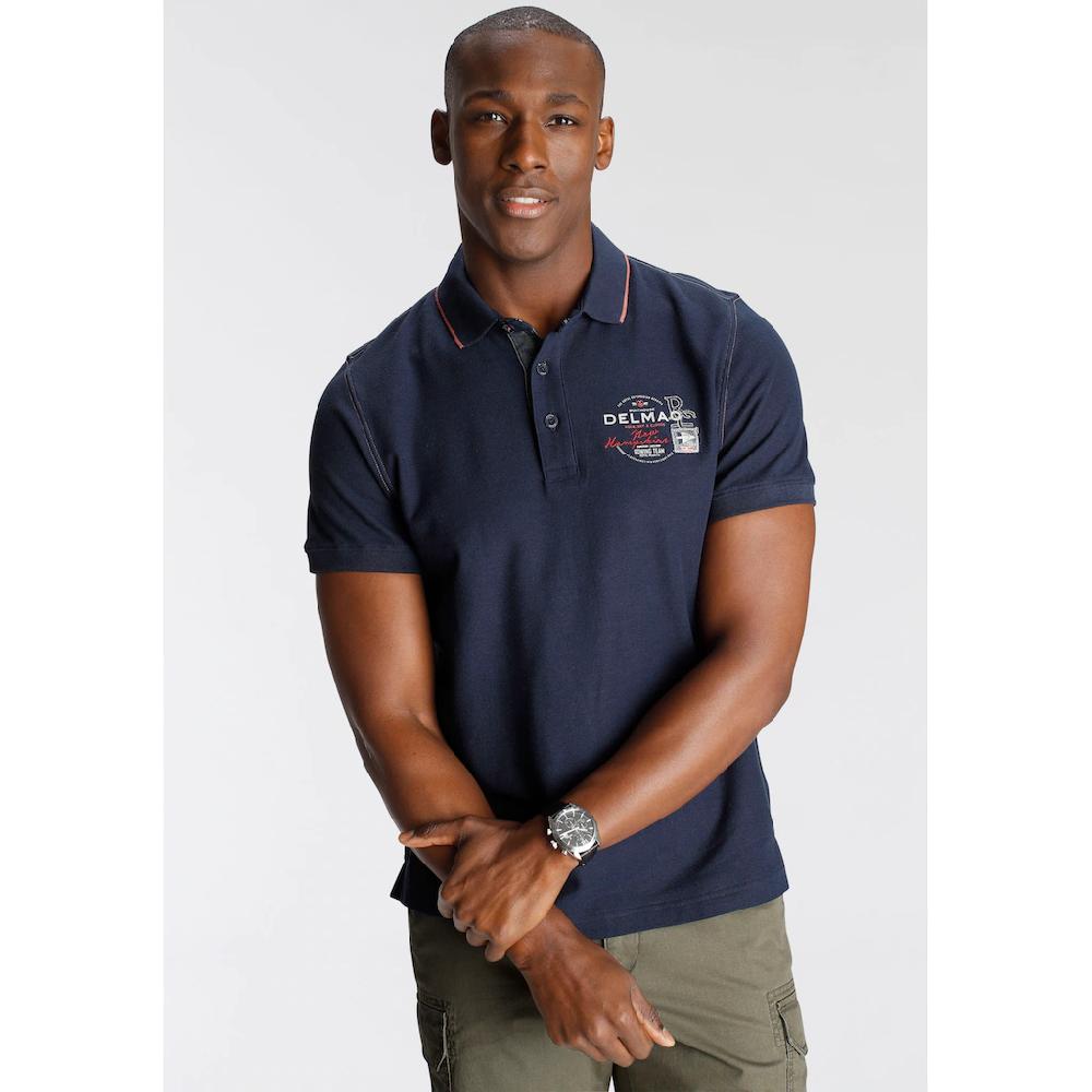 DELMAO Poloshirt mit Brustprint und Stickerei - NEUE MARKE ▷ bestellen
