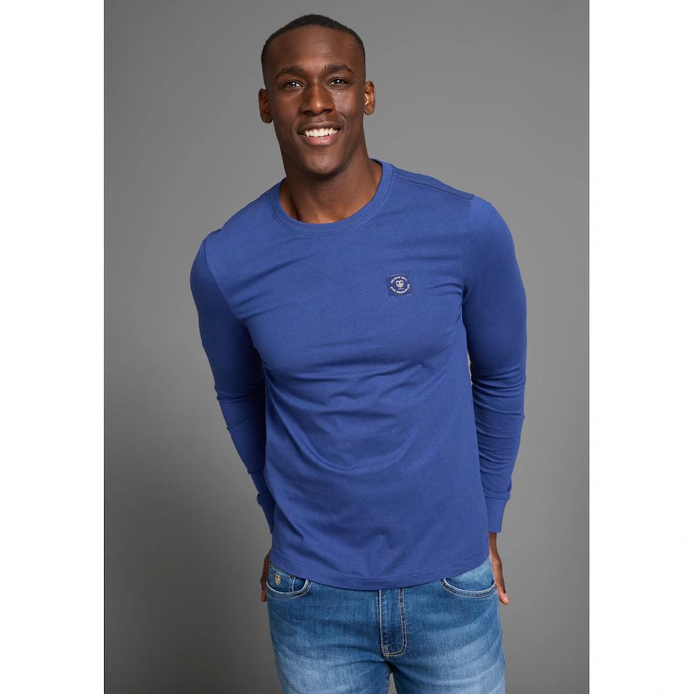 DELMAO Rundhalsshirt mit Markenlabel ▷ für