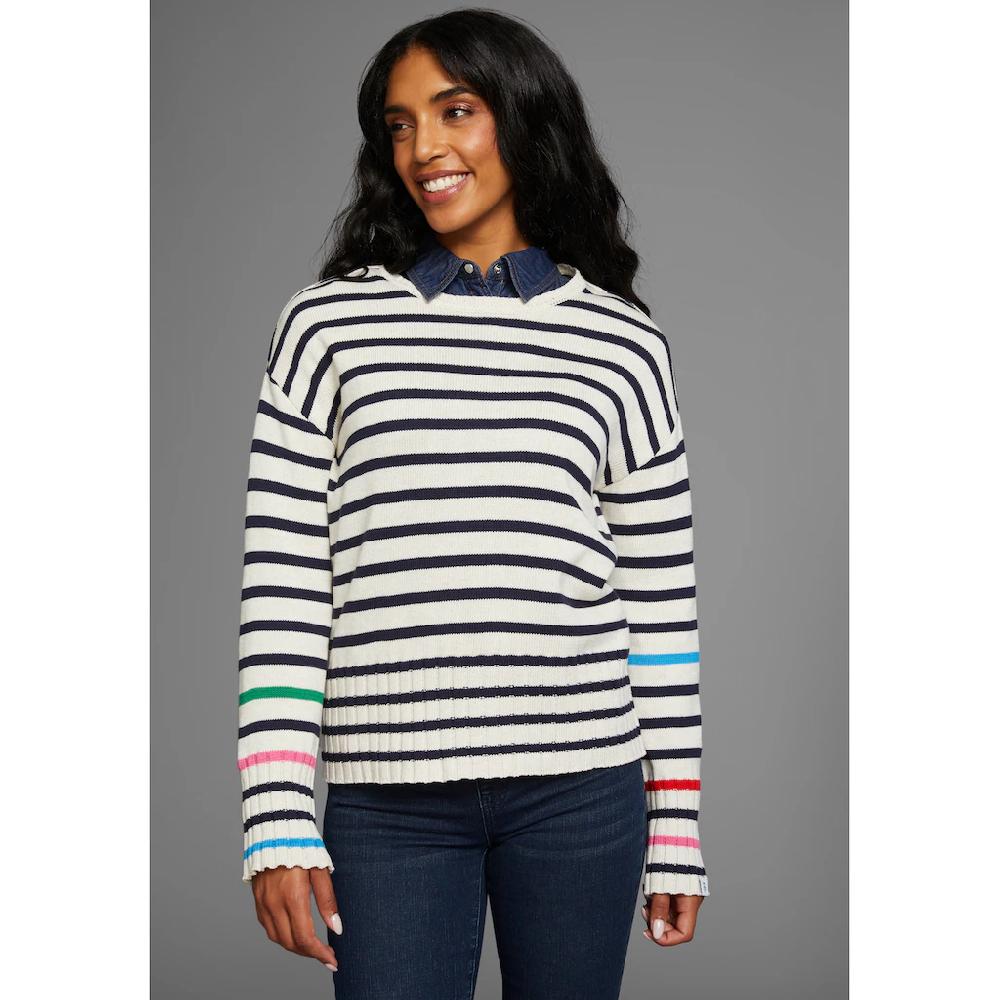 DELMAO Streifenpullover Mit Bunten Akzentstreifen - NEUE KOLLEKTION