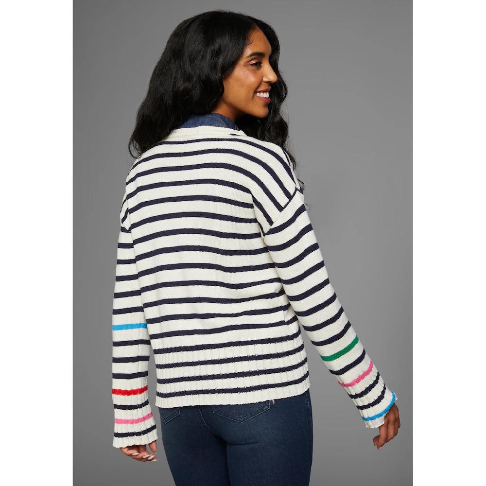 DELMAO Streifenpullover Mit Bunten Akzentstreifen - NEUE KOLLEKTION