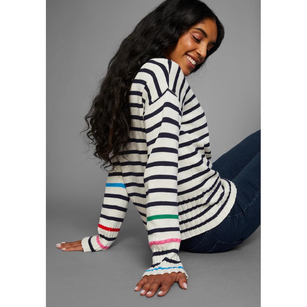 DELMAO Streifenpullover mit bunten Akzentstreifen - NEUE KOLLEKTION