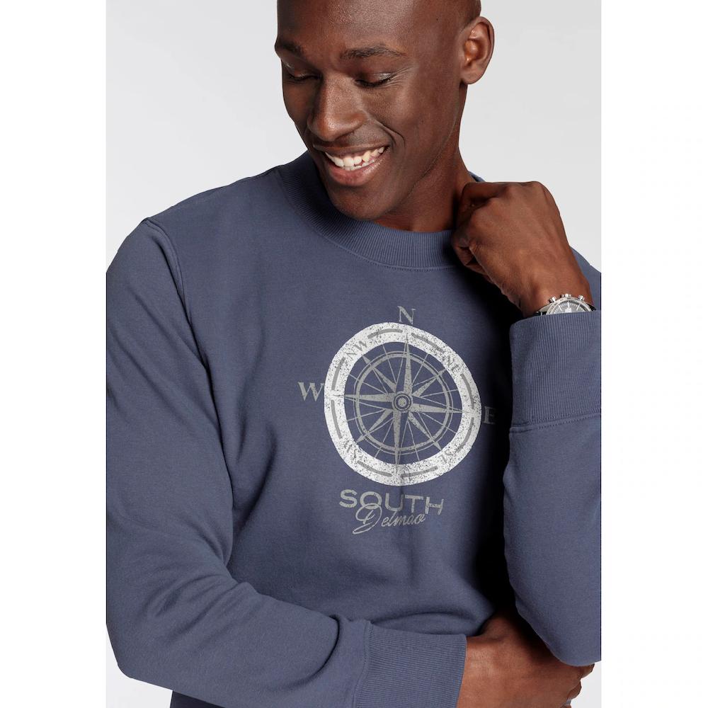 DELMAO Sweatshirt Lange Ärmel Lässige Passform Mit Print Rundhals ▷ Für