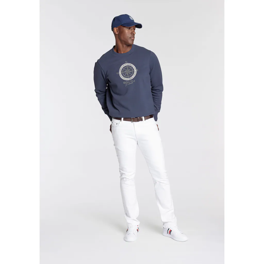 DELMAO Sweatshirt Lange Ärmel Lässige Passform Mit Print Rundhals ▷ Für