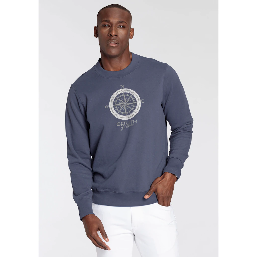 DELMAO Sweatshirt lange Ärmel lässige Passform mit Print Rundhals ▷ für
