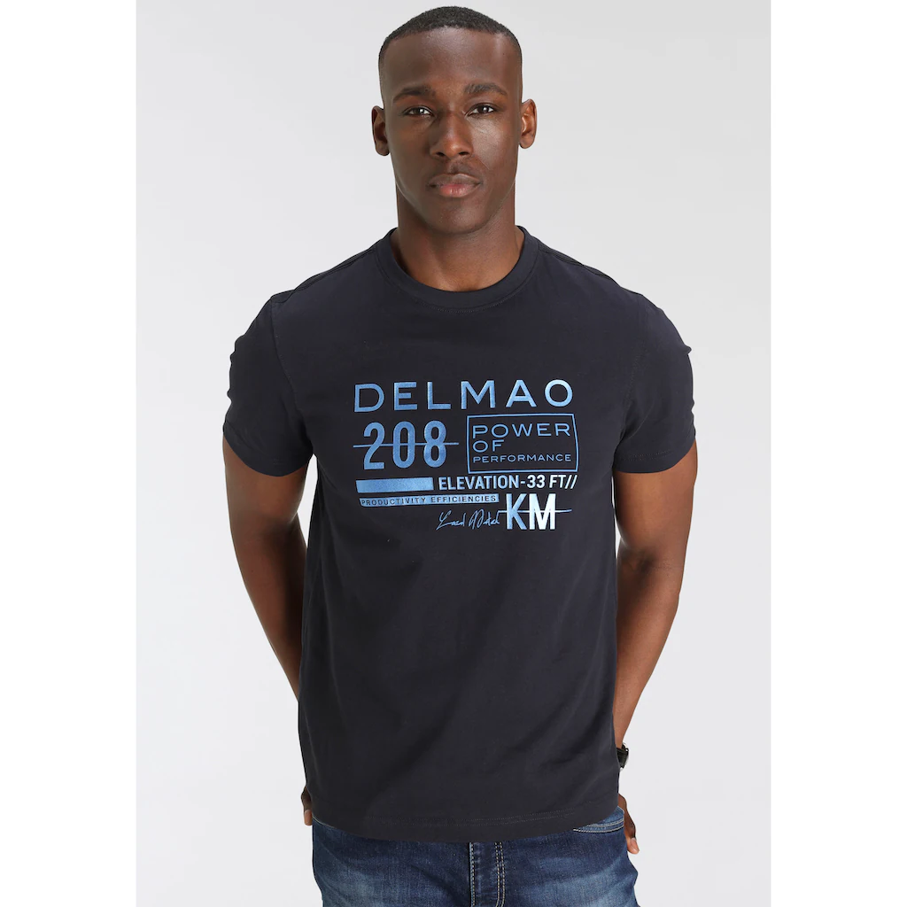 DELMAO T-Shirt Kurzarm bedruckt Rundhals aus 100% Baumwolle ▷ kaufen