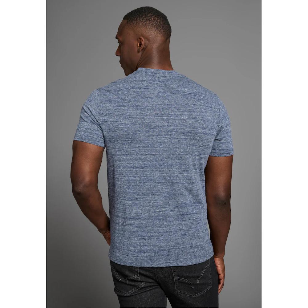 DELMAO T-Shirt (Packung 2-er Pack) In Hochwertiger Melange-Optik Mit Dezenter Logo-Stickerei