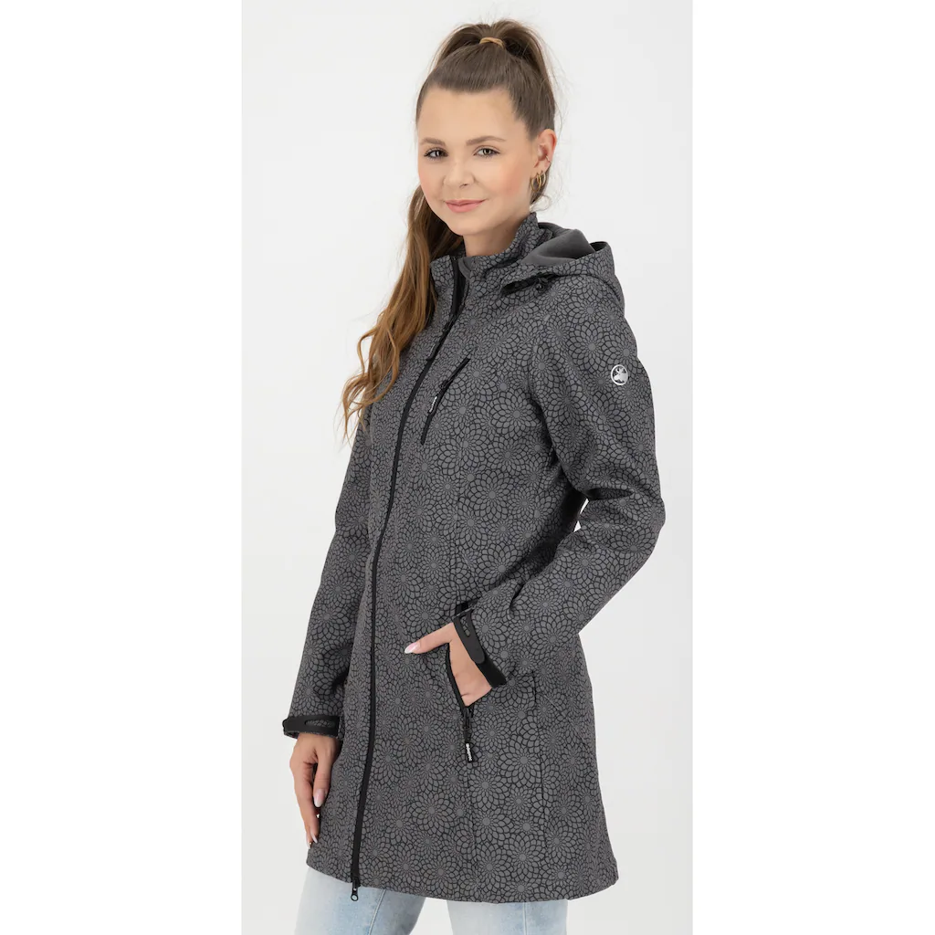 DEPROC Active Softshelljacke »SHELBY LONG« Leichter Softshell Kurzmantel Mit Abnehmbarer Kapuze