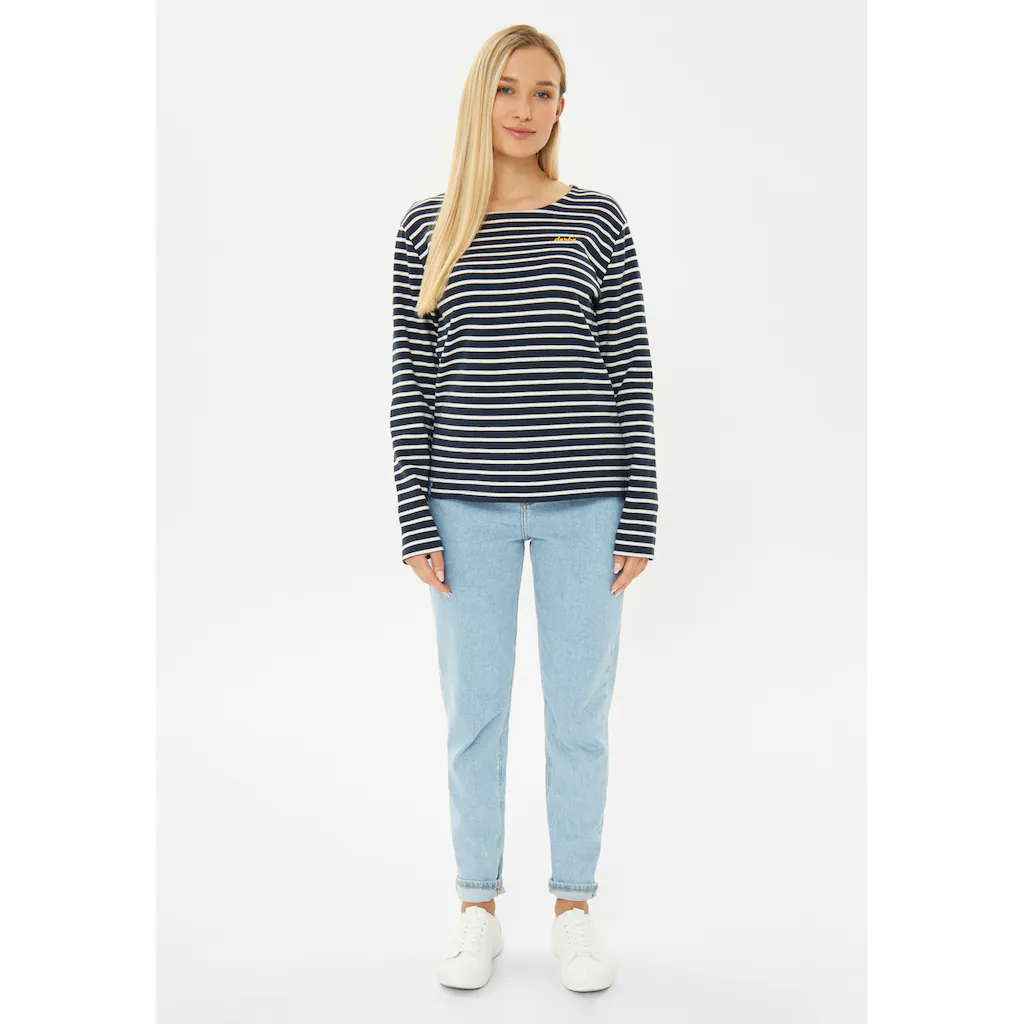 Derbe Langarmshirt »Interstriped« French Terry Gestreift Hochwertiger Stick