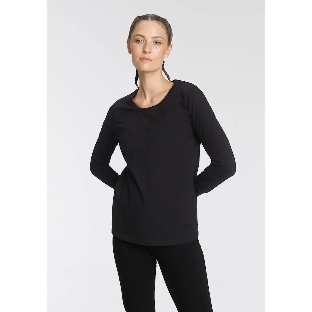 Eastwind Langarmshirt (3er-Pack) Langarm Im Basic-Stil Rundhalsausschnitt Aus Baumwolle