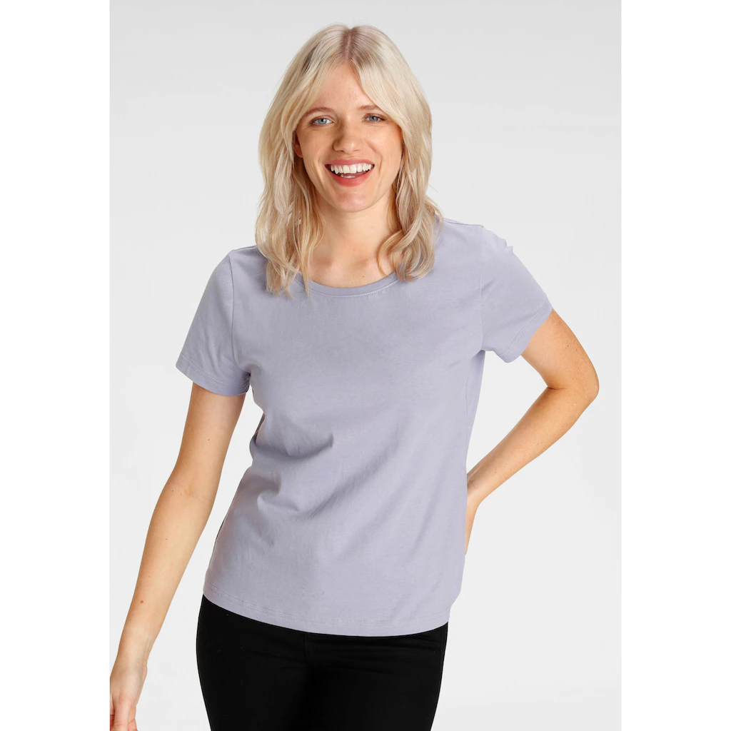 Eastwind T-Shirt (Packung 3 Tlg. 3er-Pack) Kurzarm Hüftlang Für Die Freizeit Aus Baumwolle