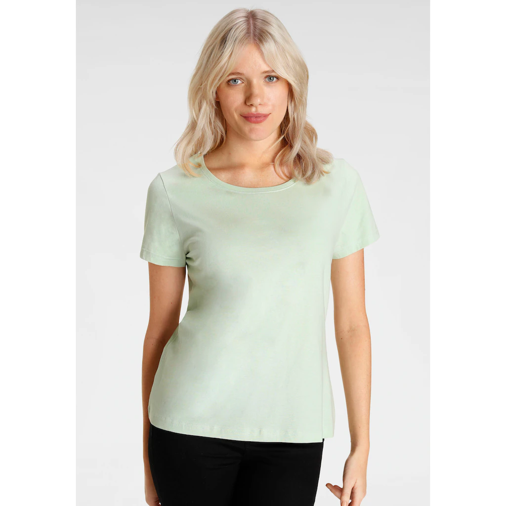 Eastwind T-Shirt (Packung 3 Tlg. 3er-Pack) Kurzarm Hüftlang Für Die Freizeit Aus Baumwolle