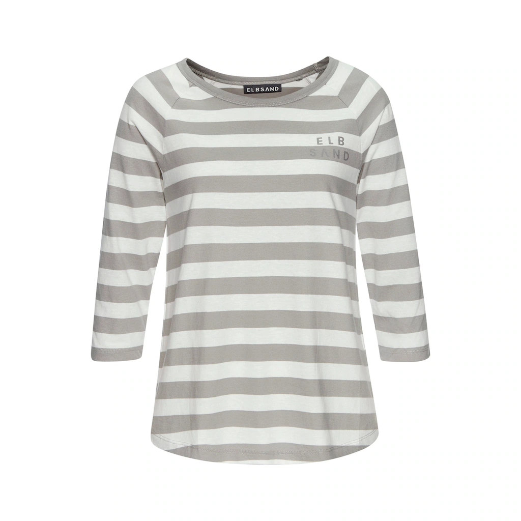 Elbsand 3/4-Arm-Shirt Mit Streifen Rundhalsausschnitt Jerseyshirt