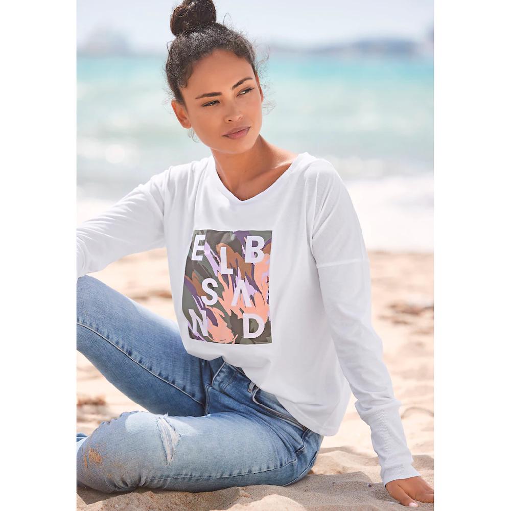 Elbsand Langarmshirt »Inea« mit Frontdruck Longsleeve lockerer Schnitt